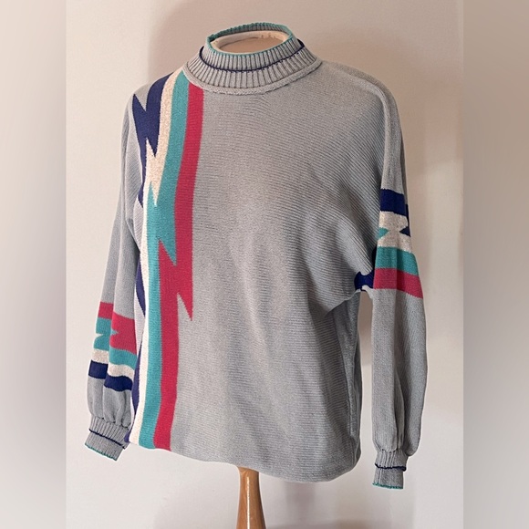 Vintage Lightening Bolt Sweater - Oversized Small - Medium - Picture 1 of 15